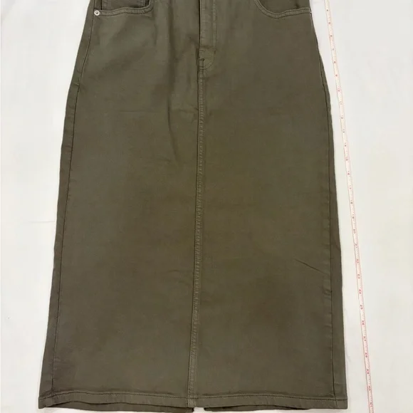 Banana Republic Olive Green Denim Skirt - Picture 2 of 5